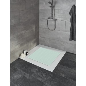 Helle, quadratische Kleine Wolke Duscheinlage Ruby Opal 53x53 cm in Dusche.