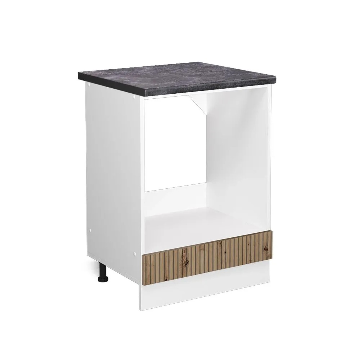 Vicco Herdumbauschrank R-Line Herdschrank Artisan-Eiche Weiß 60 cm AP Anthrazit