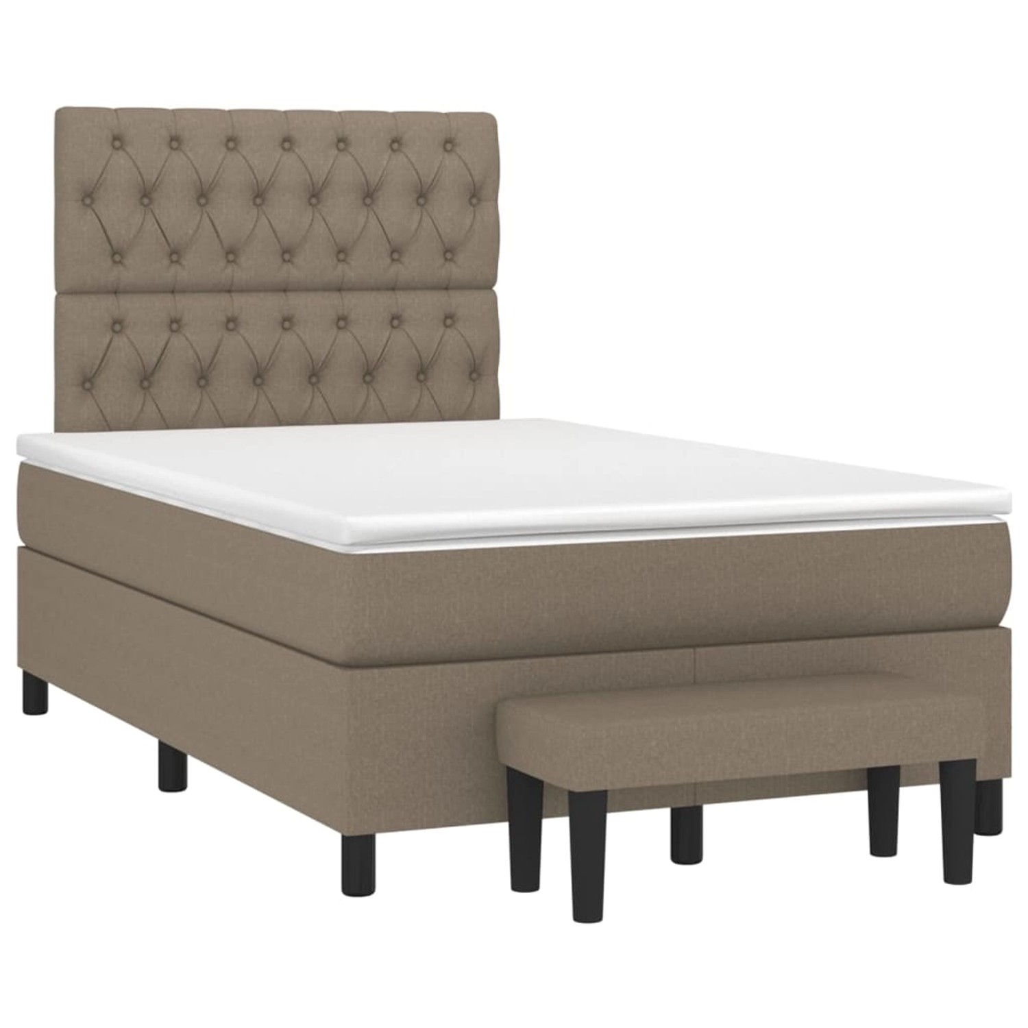 vidaXL Boxspringbett mit Matratze Taupe 120x190 cm Stoff2108495 günstig online kaufen