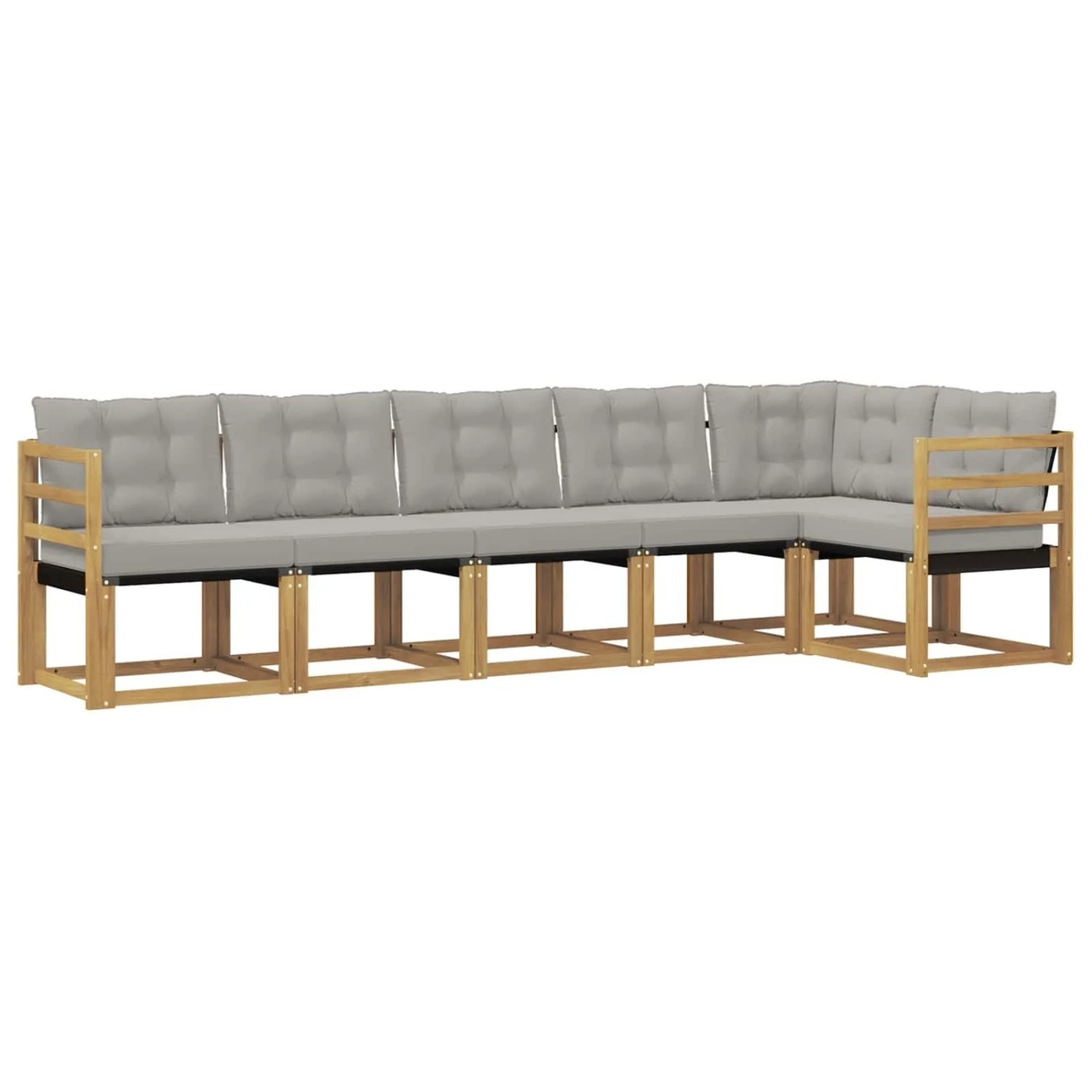 vidaXL Outdoor-Sofagarnitur mit Kissen 6-Tlg Weiß und Hellgrau 3389513