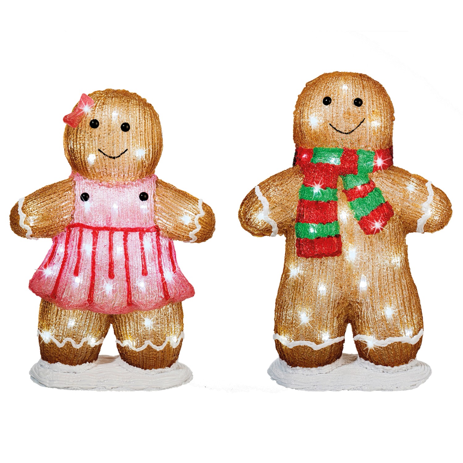 Lumineo LED-Weihnachtsfigur Lebkuchen 2-fach Sortiert 46 cm günstig online kaufen