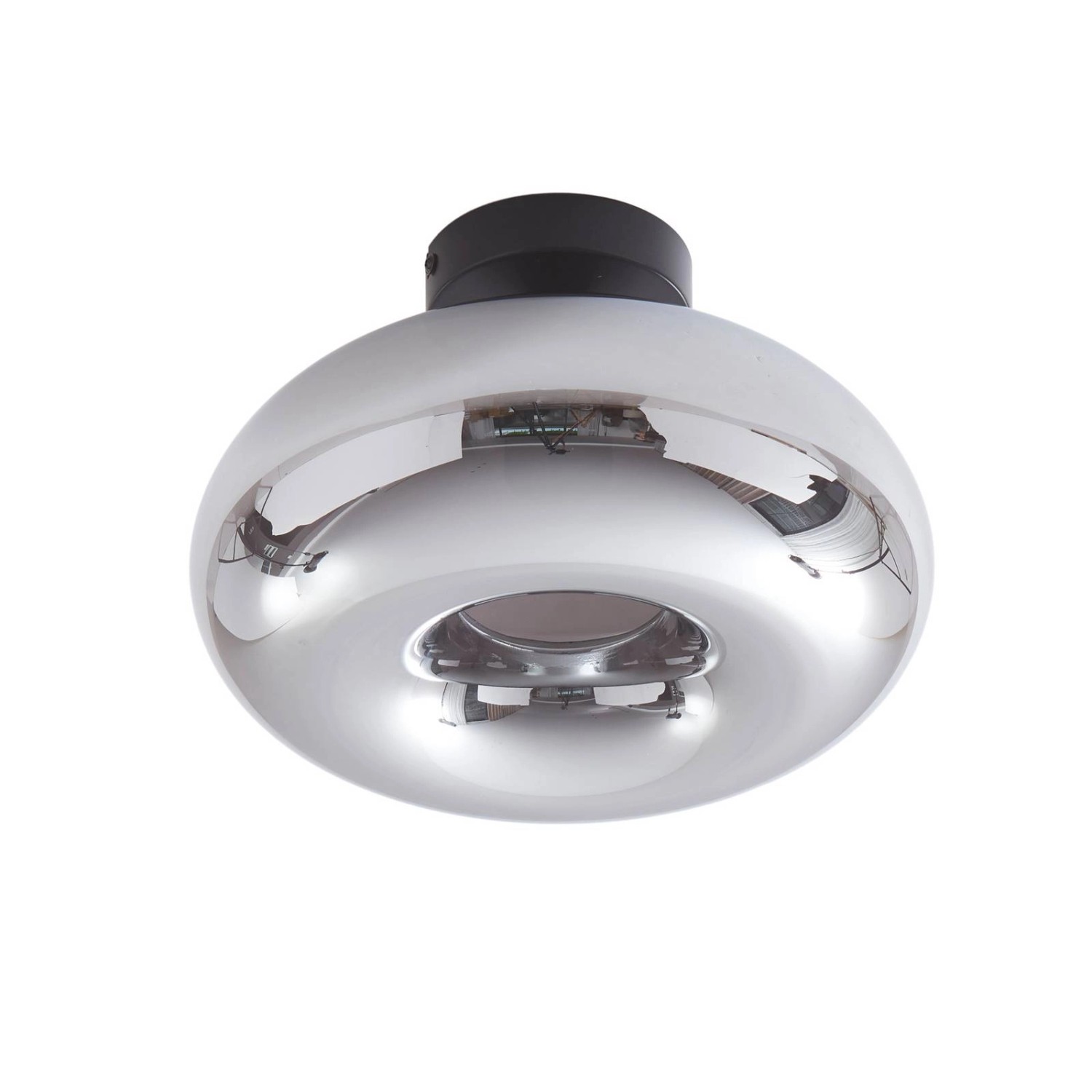 Lindby Deckenlampe Zehra 10017714 Modern in Schwarz aus Glas 1-flammig E27 Flurleuchte