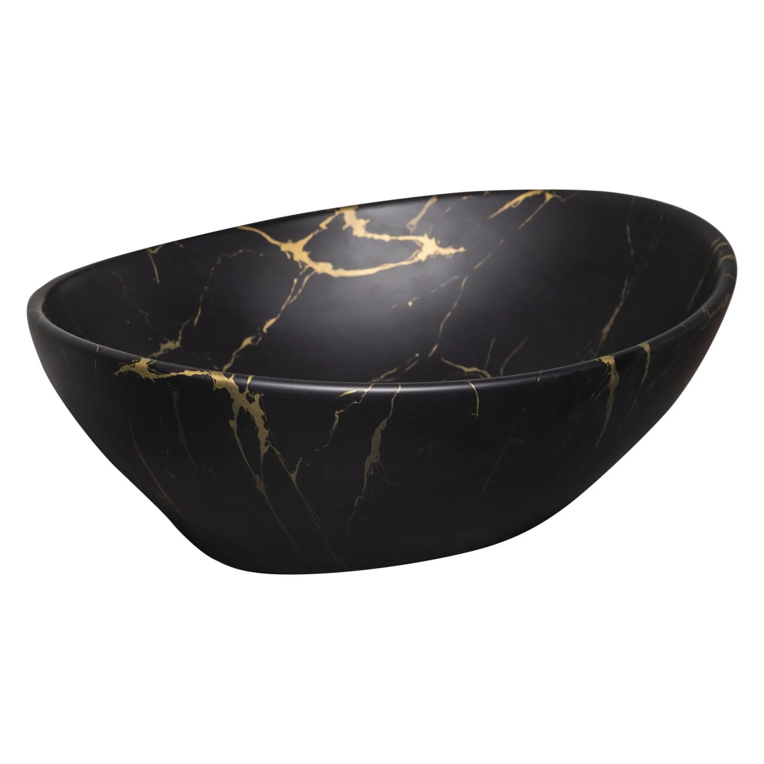 Kerra Aufsatzwaschbecken KR-707 Marble Schwarz Gold