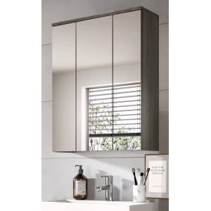 Inn.Furn Spiegelschrank Badezimmer Rauchsilber Grau 60 cm 3-türig Bailey
