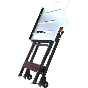 Zusammengeklappter, mobiler Güde Schweißklapptisch MSKT 760 mit verzinkter Arbeitsplattform.