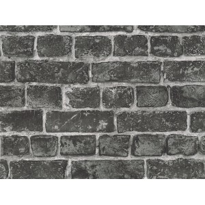 A.S. Création Vliestapete Best of Wood´n Stone mit Klinkerstein-Muster in Schwarz.