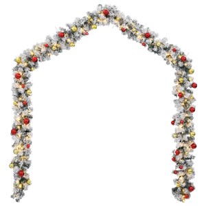 vidaXL Weihnachtsgirlande mit Kugeln und LED-Leuchten Grün 20 m PVC 4019674