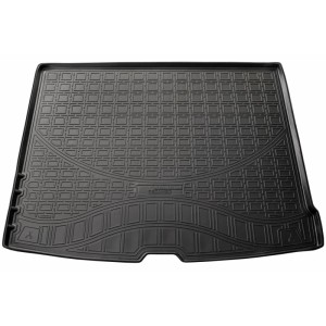 Schwarze Gummi Kofferraumwanne für Volvo XC60 II ab 2017, passgenaues Autozubehör.