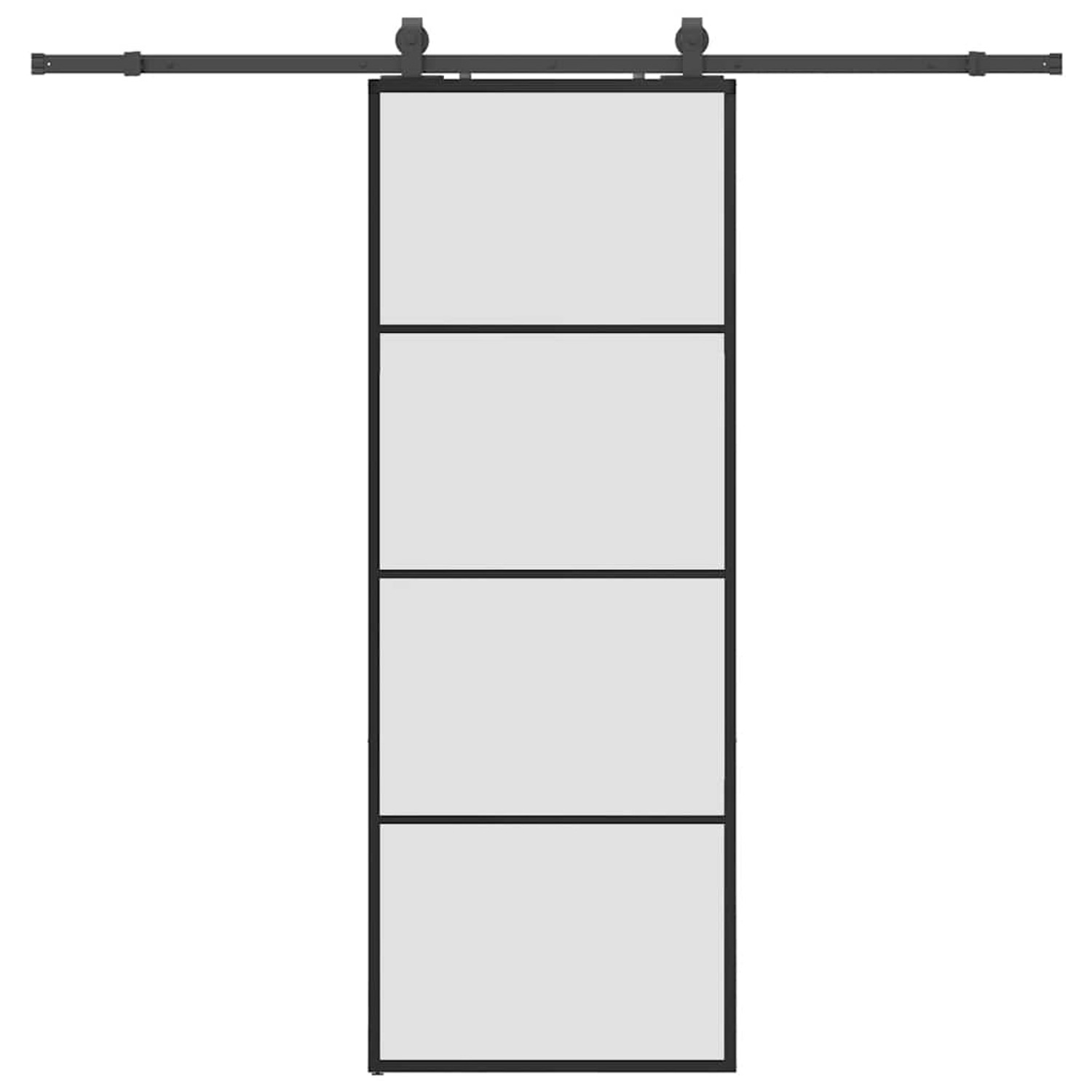 vidaXL Schiebetür mit Beschlag Schwarz 76x205 cm ESG-Glas 3375937 günstig online kaufen