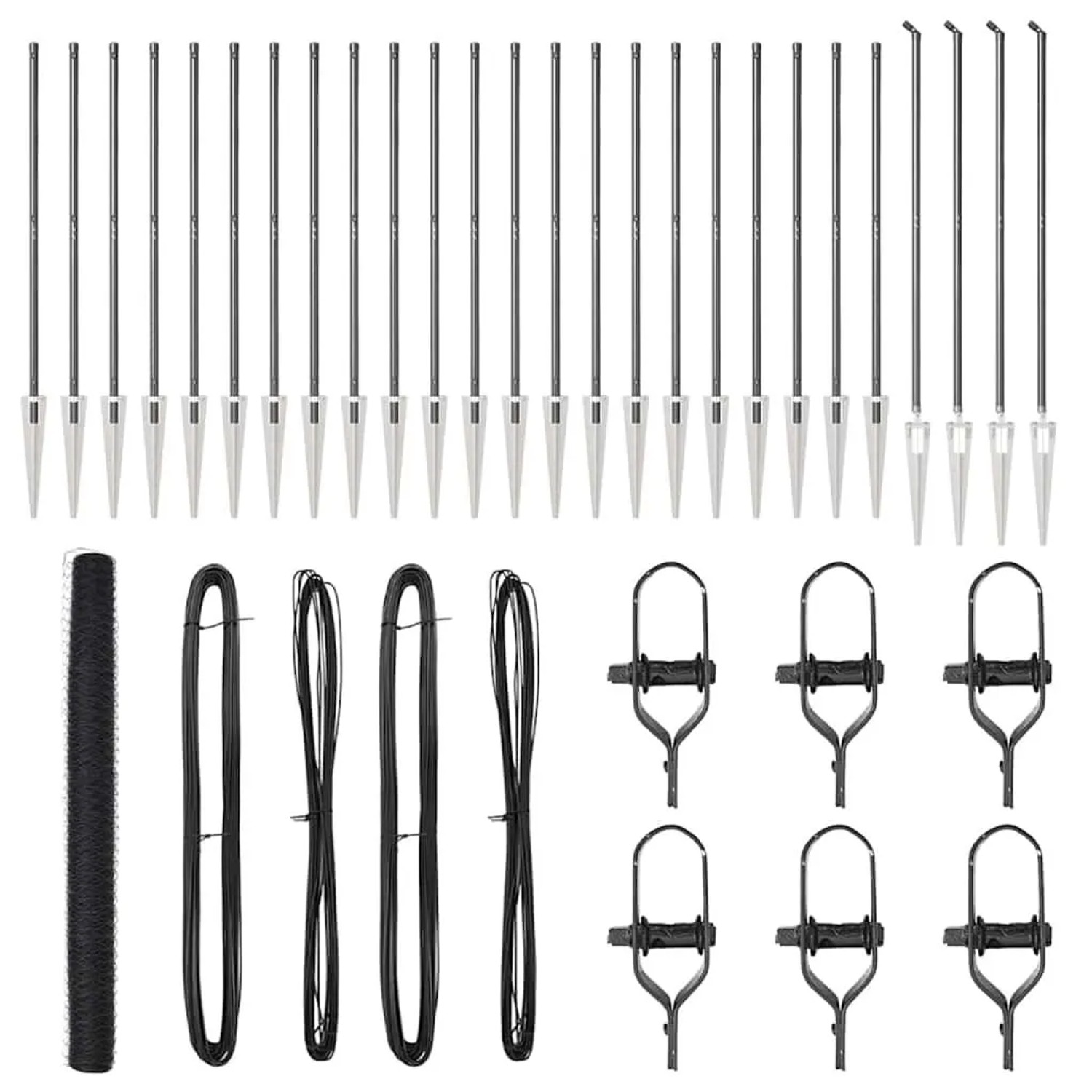 vidaXL Zaunpfosten Grau 50 x 1,5 m 36 mm Maschenweite Stahl und PVC 3353285 günstig online kaufen