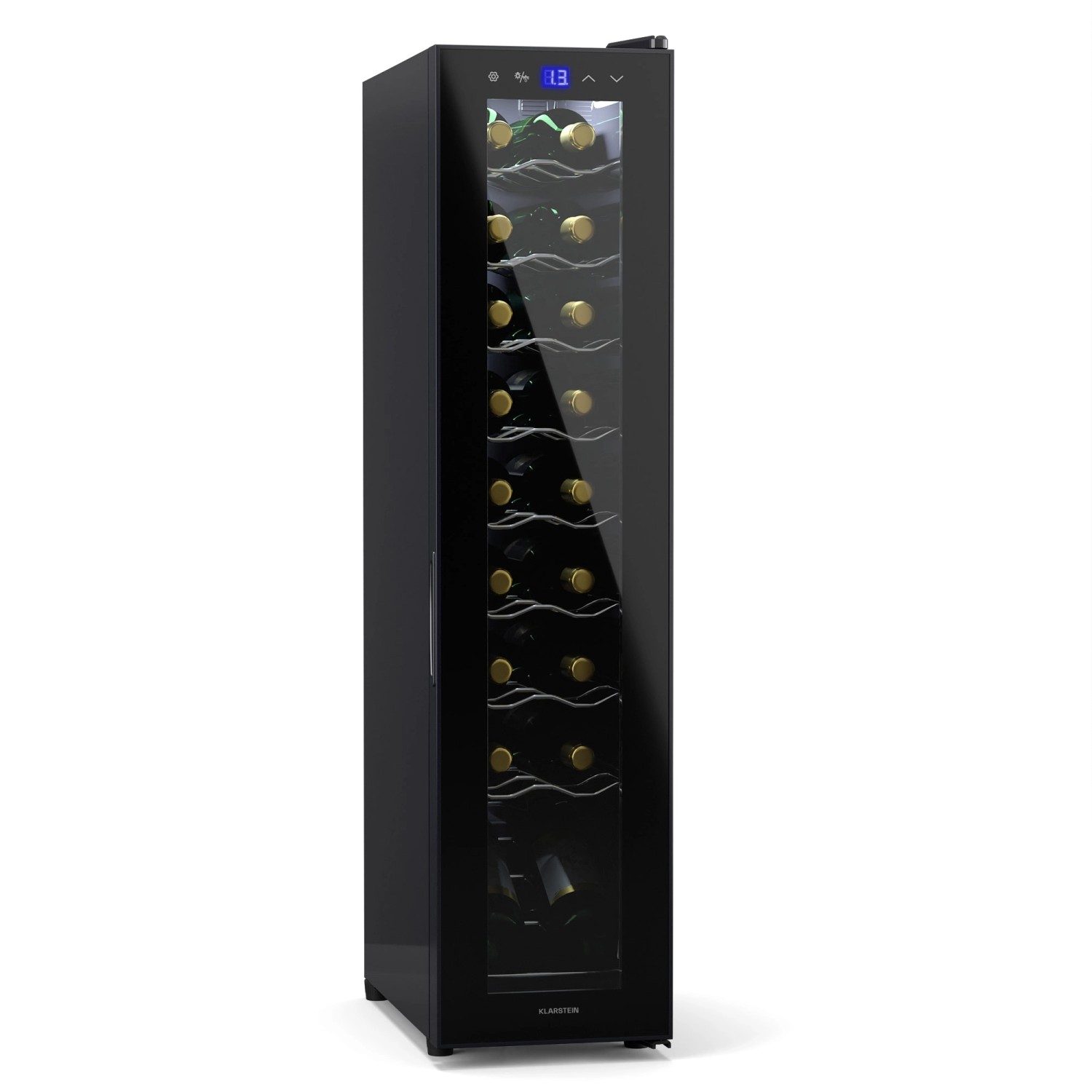 Klarstein Shiraz 18 Slim Uno Weinkühlschrank 18 L Flaschen 5-18 °C Touch-Co günstig online kaufen