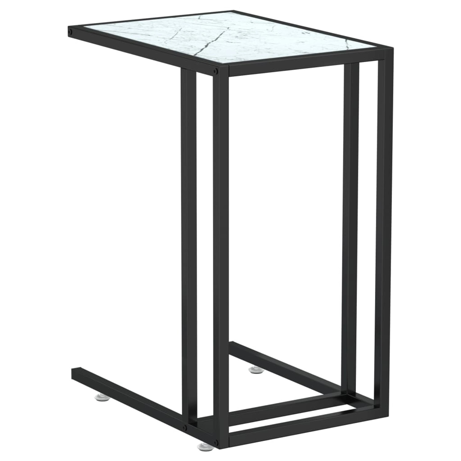 vidaXL Computer-Beistelltisch Weiß Marmor 50x35x65 cm Hartglas Modell 1 günstig online kaufen