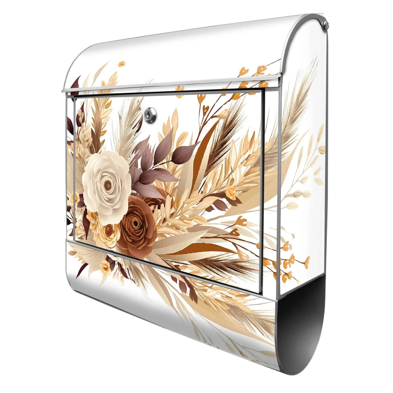 Banjado Design Briefkasten Silber Pulverbeschichtet 39x47x14cm 2 Schlüssel günstig online kaufen