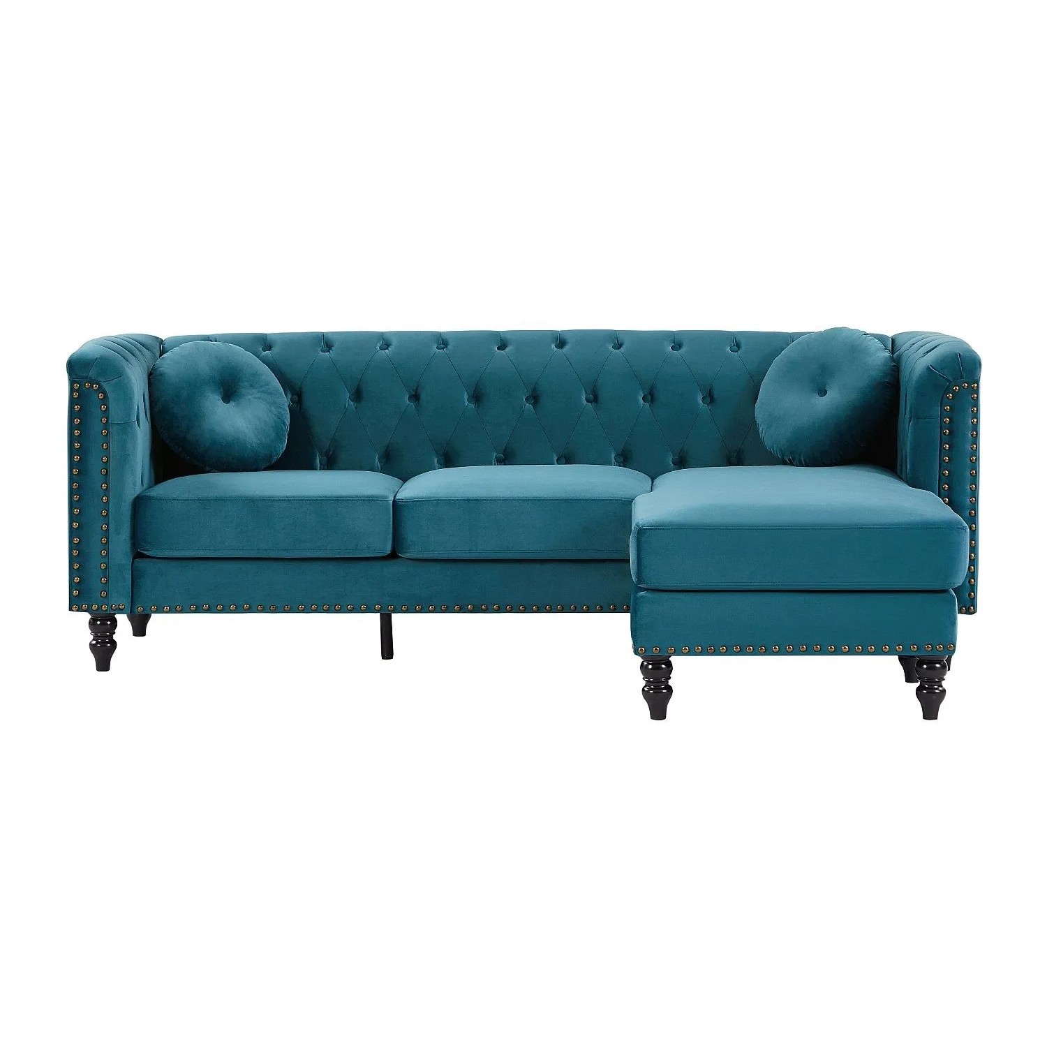 Vente-unique Sofa Ohne Schlafmöglichkeit Turner Blaugrün 222 cm