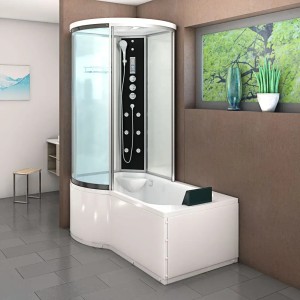 AcquaVapore Duschtempel K55-R03: Kombination aus Badewanne und Dusche 100x170 cm.