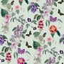 Schöner Wohnen Vliestapete New Delight Floral Hellgrün mit Blumen und Schmetterlingen.