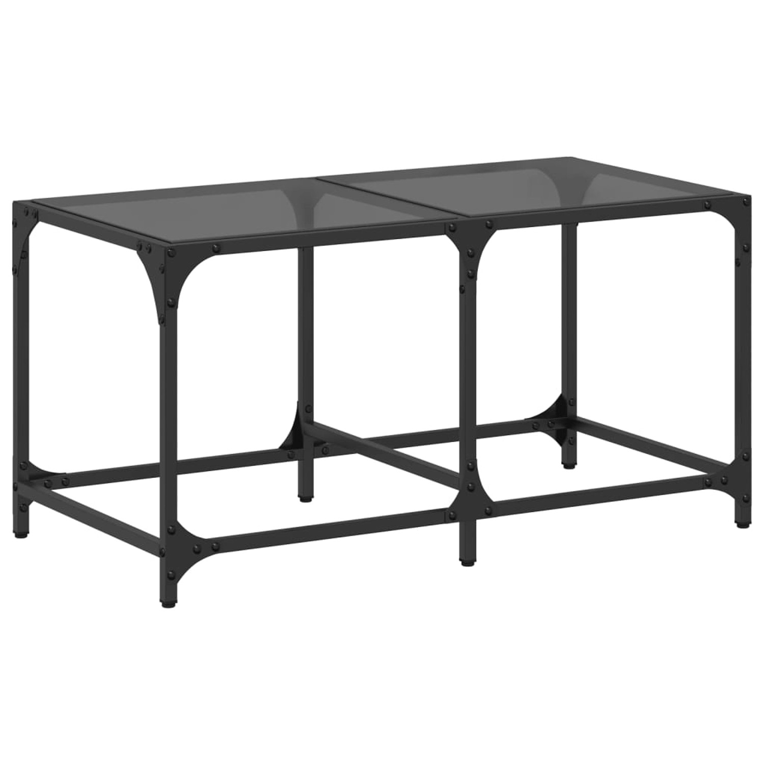 vidaXL Couchtisch mit Glasplatte Schwarz 78,5x40x40 cm Stahl 845975 günstig online kaufen