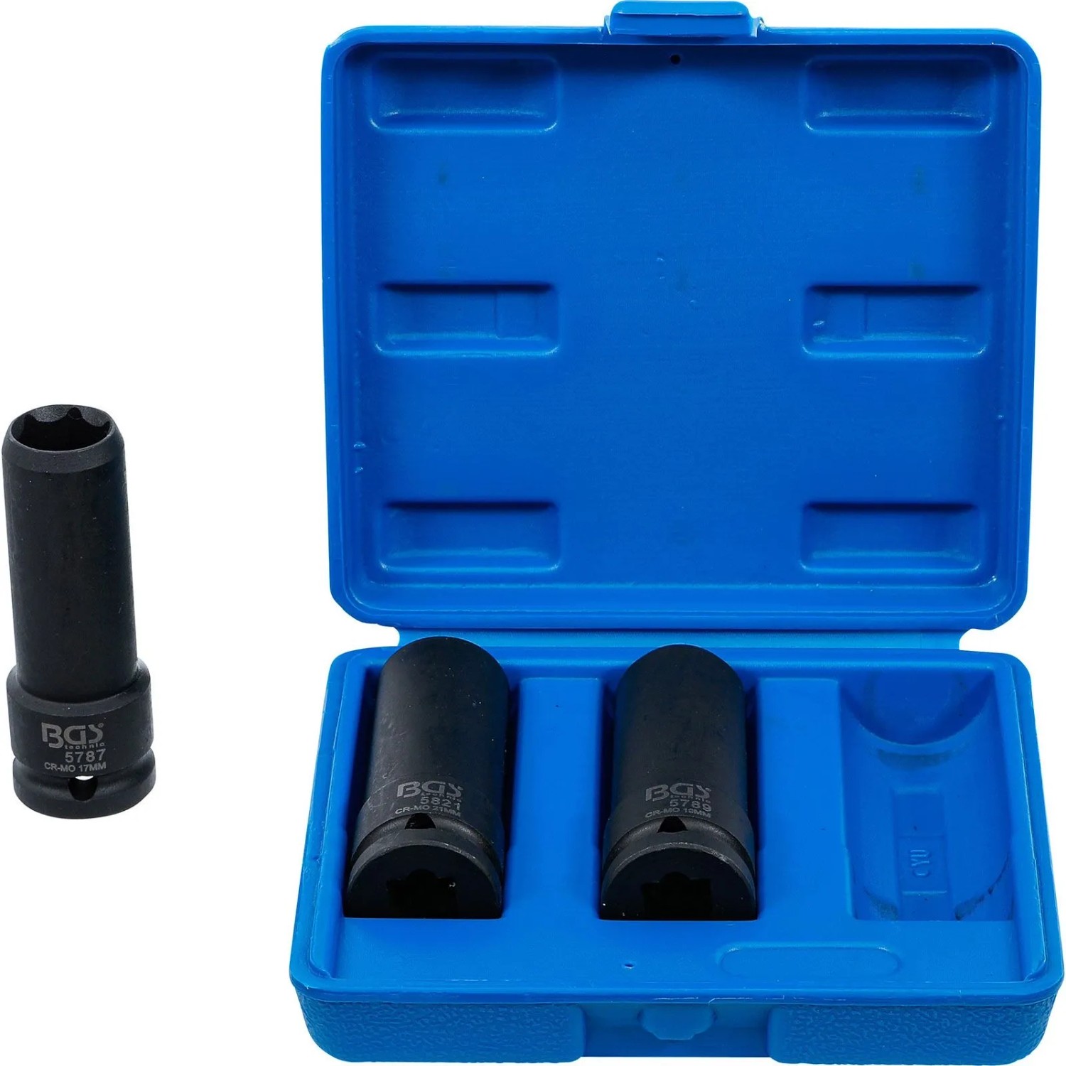 BGS Kraft Spezial Steckschlüssel Einsatz Satz Antrieb Innenvierkant 12 5 Mm  1 2 Zoll  SW 17 19 21 Mm 3Tlg  80003