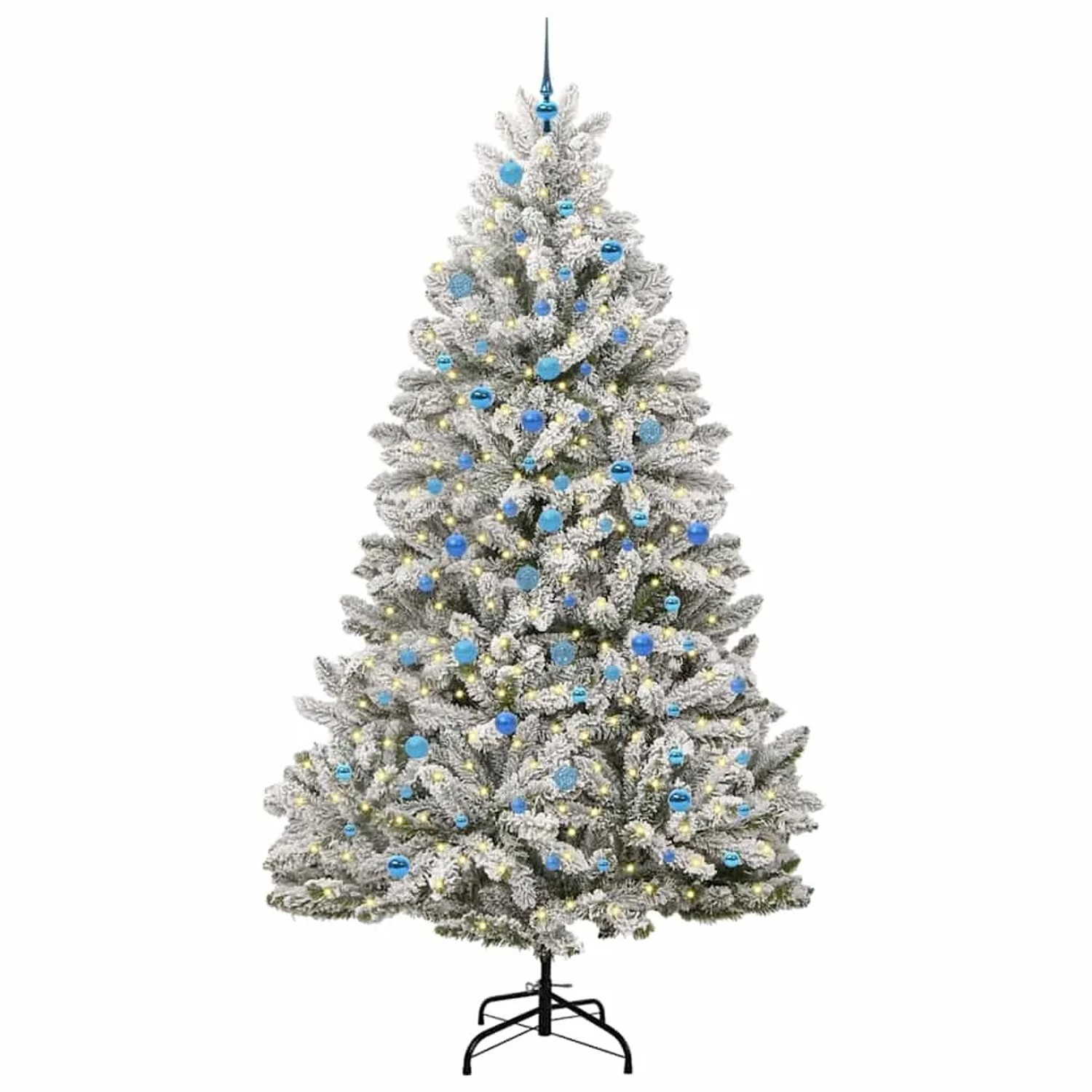 vidaXL Künstlicher Weihnachtsbaum Grün und Weiß 240 cm PVC und Metall 3395773
