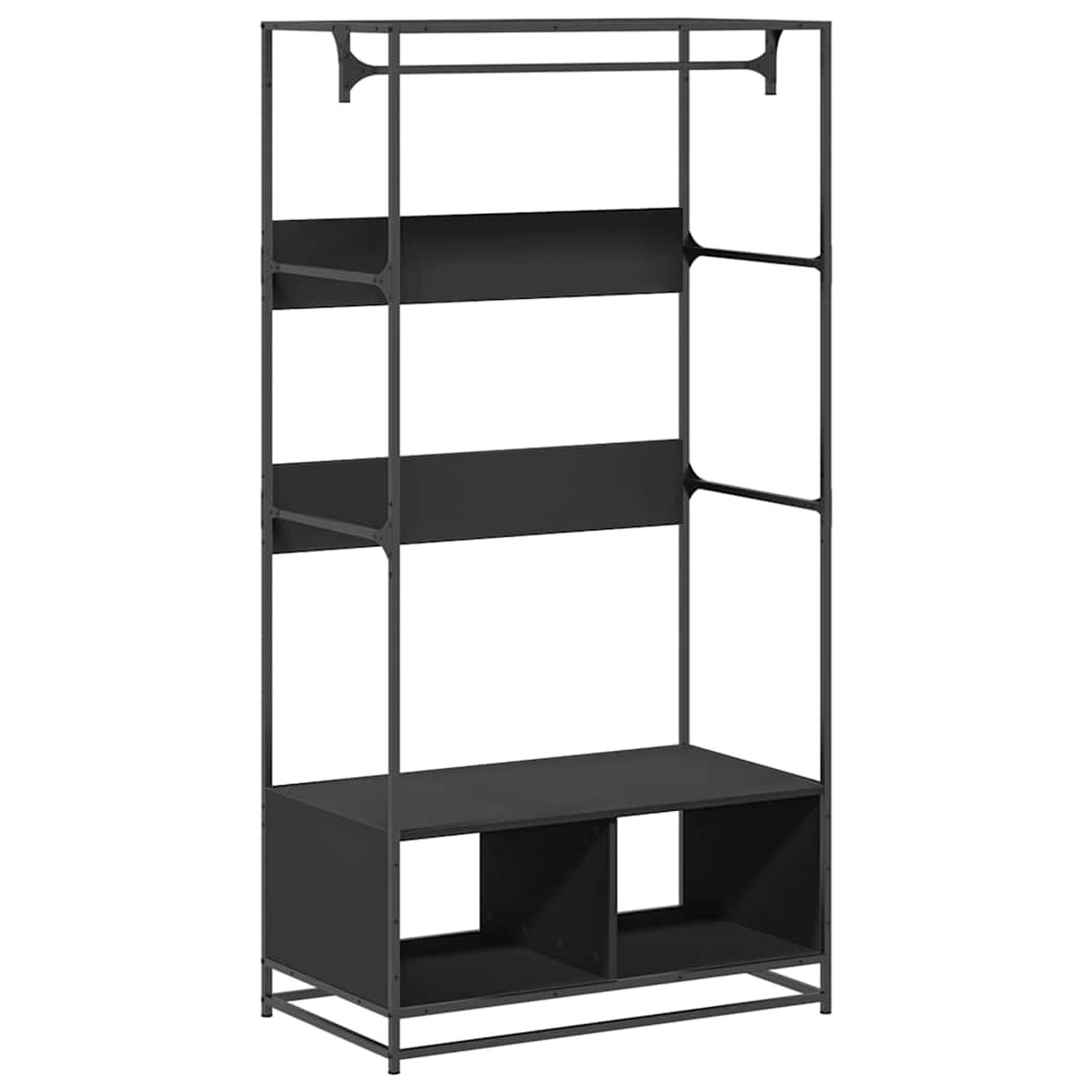 vidaXL Kleiderständer Schwarz 90x50x180 cm Holzwerkstoff 849294 günstig online kaufen