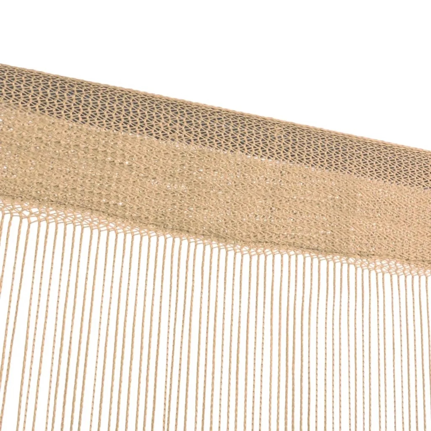 Beige vidaXL Fadenvorhänge (2 Stk.) mit Tunneldurchzug für Gardinenstange.