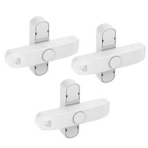 3er Set BASI Fenster Zusatzsicherung FS 500, weiß, für doppelflügelige Fenster und Fenstertüren.