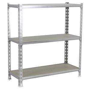 Verzinktes PROREGAL Schwerlastregal mit 3 Fachböden, 100x110x30 cm, ideal für Werkstatt und Garage.