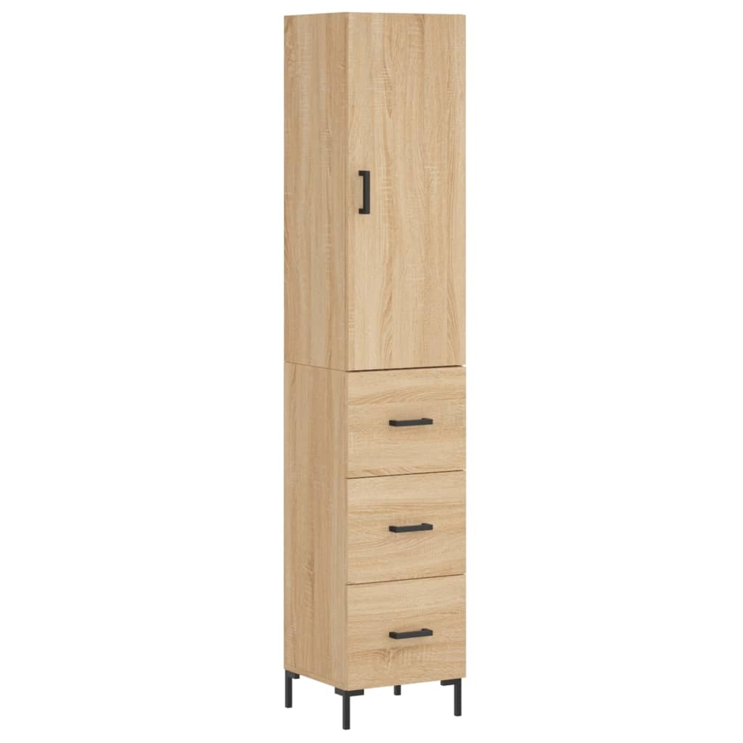 vidaXL Highboard Sonoma-Eiche 34,5x34x180 cm Holzwerkstoff 3198852
