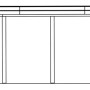 Technische Seitenansicht des Skan Holz Flachdach-Carports Friesland mit Maßen 239 und 225 cm. Holzkonstruktion mit Stahldach.