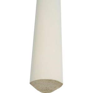 Weißer Viertelstab aus Kunststoff, 12 mm, Länge 2000 mm, für Wandabschlüsse.