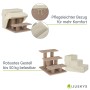 Juskys Haustiertreppe Timmy, 3 Stufen, beige. Hundetreppe mit Plüschbezug für Sofa und Bett.