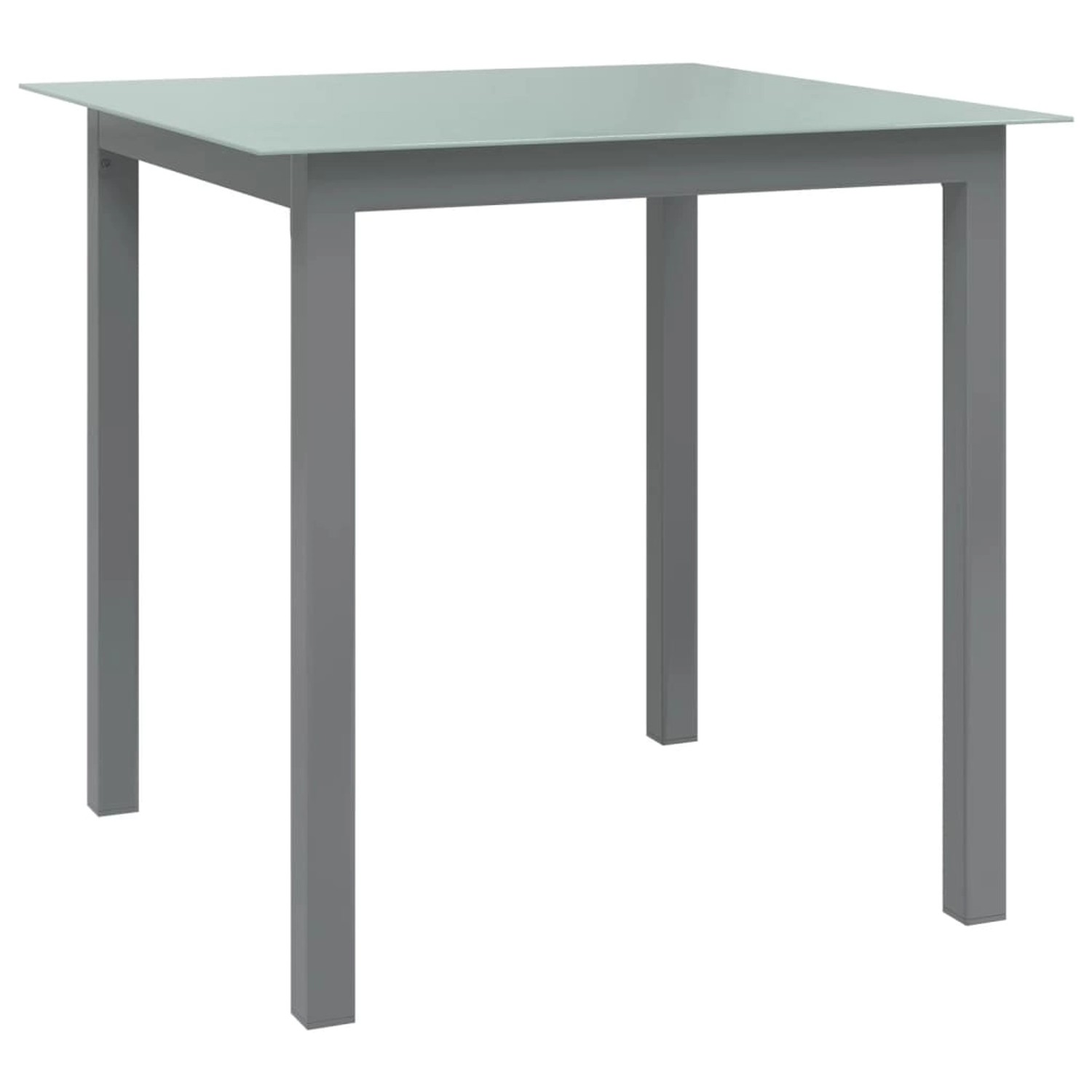 vidaXL Gartentisch Hellgrau 80x80x74 cm Aluminium und Glas 312203 günstig online kaufen