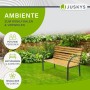 Juskys Gartenbank Modena für 2 Personen aus Holz und Stahl im Garten.