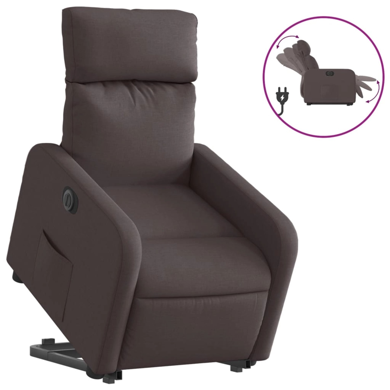 vidaXL Relaxsessel mit Aufstehhilfe Elektrisch Dunkelbraun Stoff Modell 11 günstig online kaufen