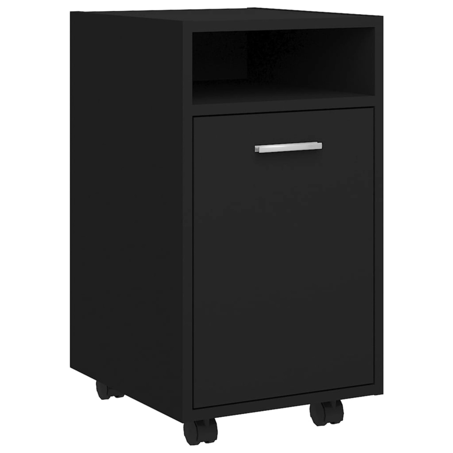 vidaXL Beistellschrank mit Rollen Schwarz 33x38x60 cm Holzwerkstoff günstig online kaufen