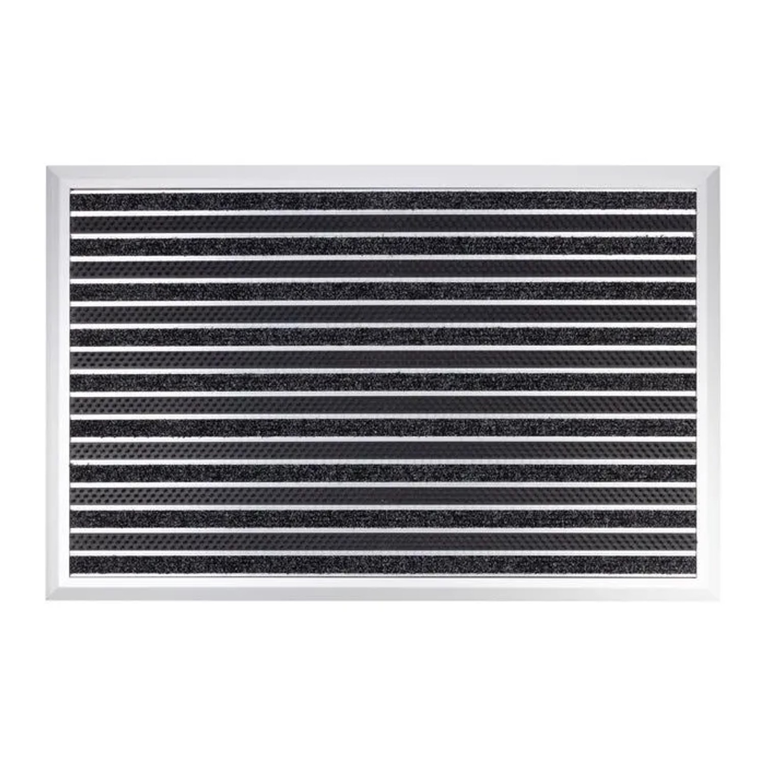 Floordirekt Fußmatte Spectral Aluminium Türmatte Textilfaser Rips/Bürste 68 x 98 cm