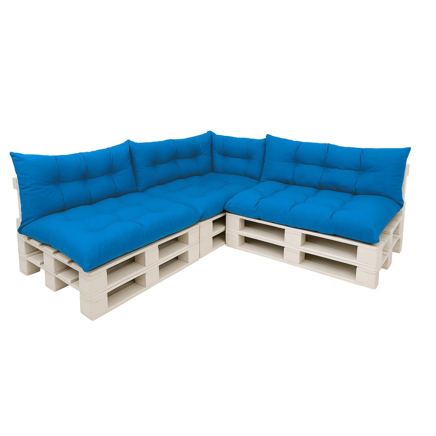 Setgarden Style 7er-Set Palettensofa Kissen Outdoor  120 x 60cm Sitzkissen + Rückenkissen 120 x 40 cm 1tlg Blau