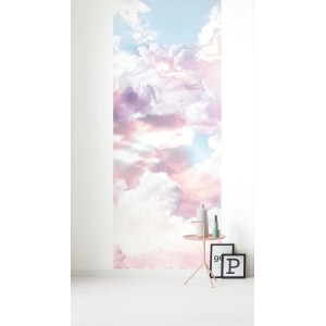 Sanders & Sanders Fototapete Wolken-Panel Rosa/Blau, 100x250cm. Wanddeko mit Wolkenmotiv.
