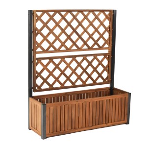 Merxx Rankgitter aus Aluminium mit Akazienholz, ideal als Rankhilfe und Sichtschutz.