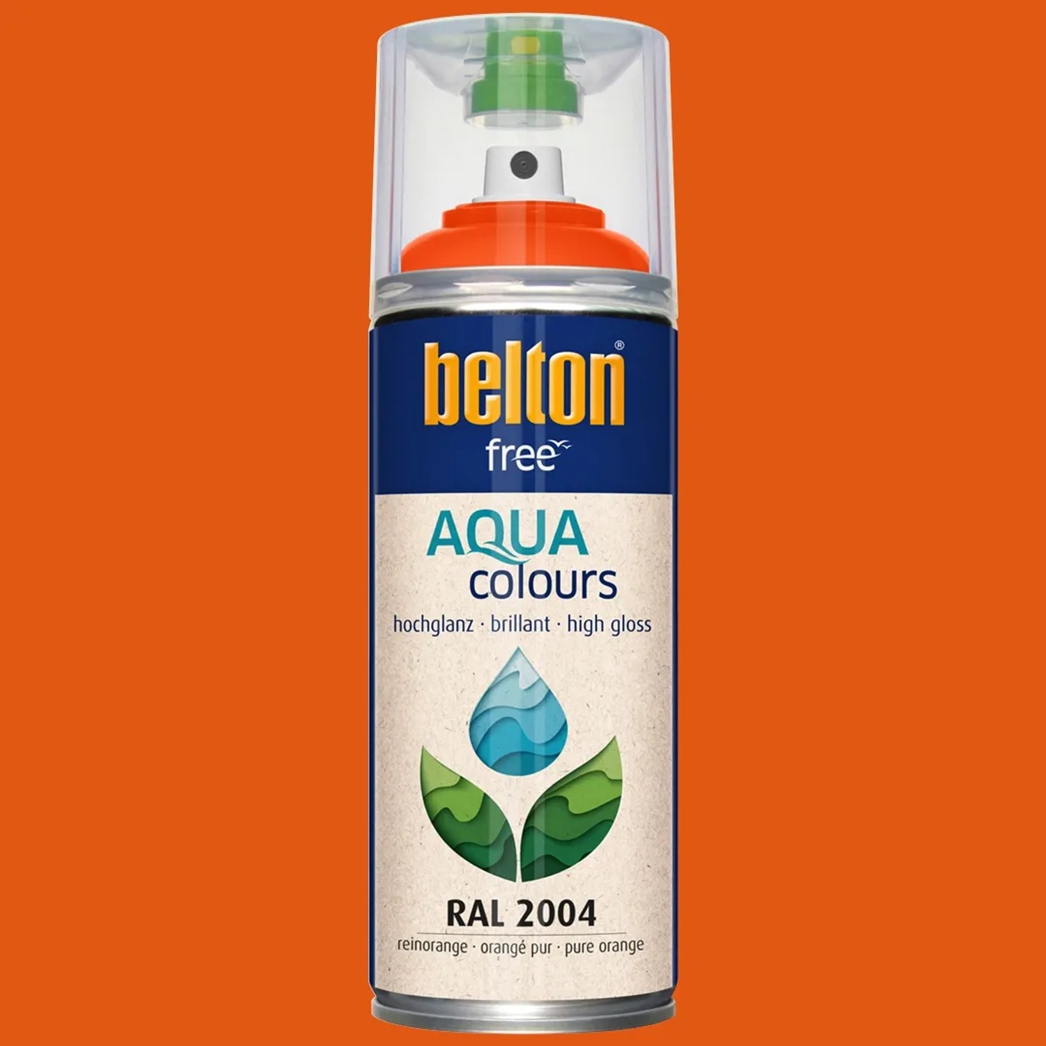 Belton Free AQUAcolours Buntlack RAL 2004 Reinorange hochglänzend im Spray