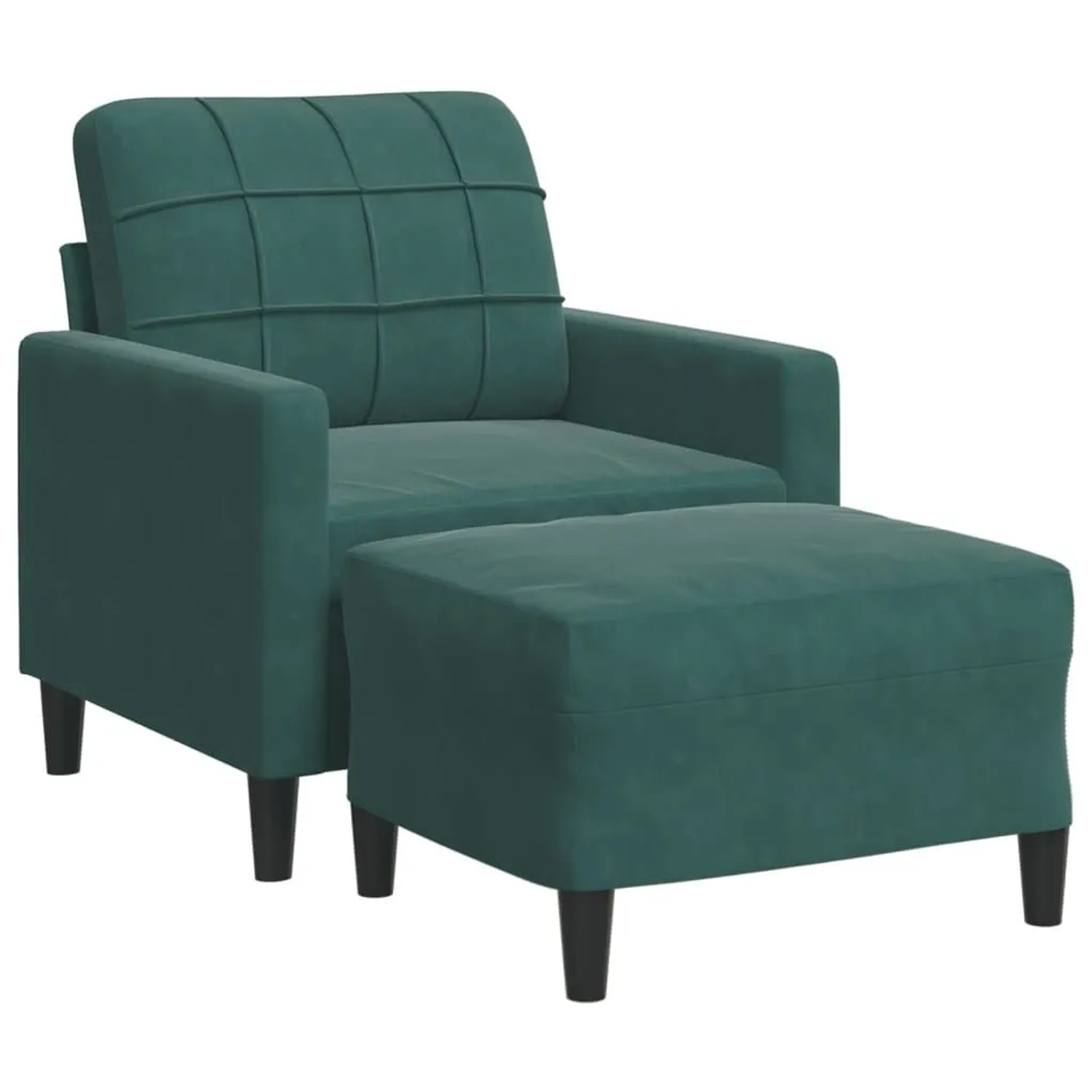 vidaXL Sessel mit Hocker Dunkelgrün 60 cm Samt 3278259