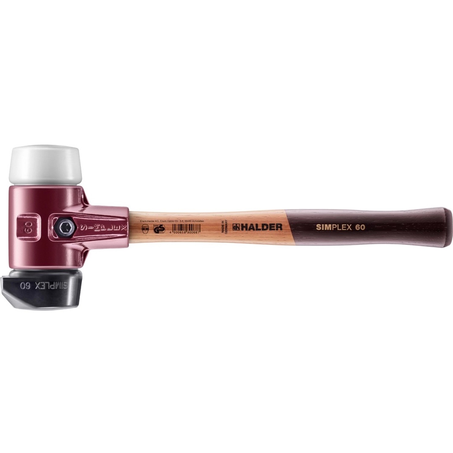 Halder Simplex Schonhammer Ø 60 mm Gummi   Superplastik mit Standfuß günstig online kaufen