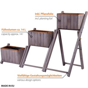 Pflanztreppe dreistufig entfaltbar Grau