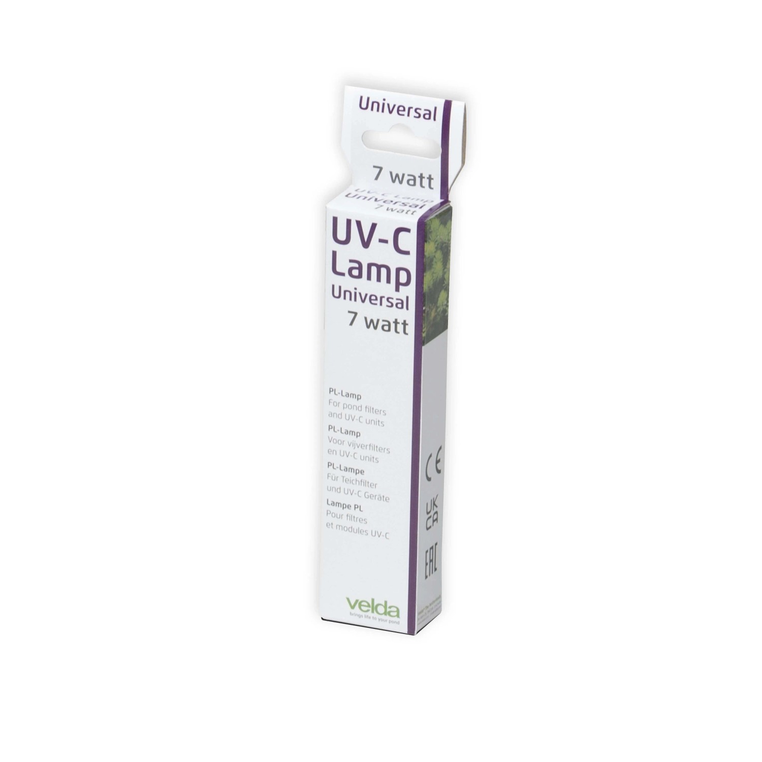 Velda UV-C Lampe 7 Watt PL in weißer Verpackung für Teichfilter. Ersatzlampe für klares Wasser.