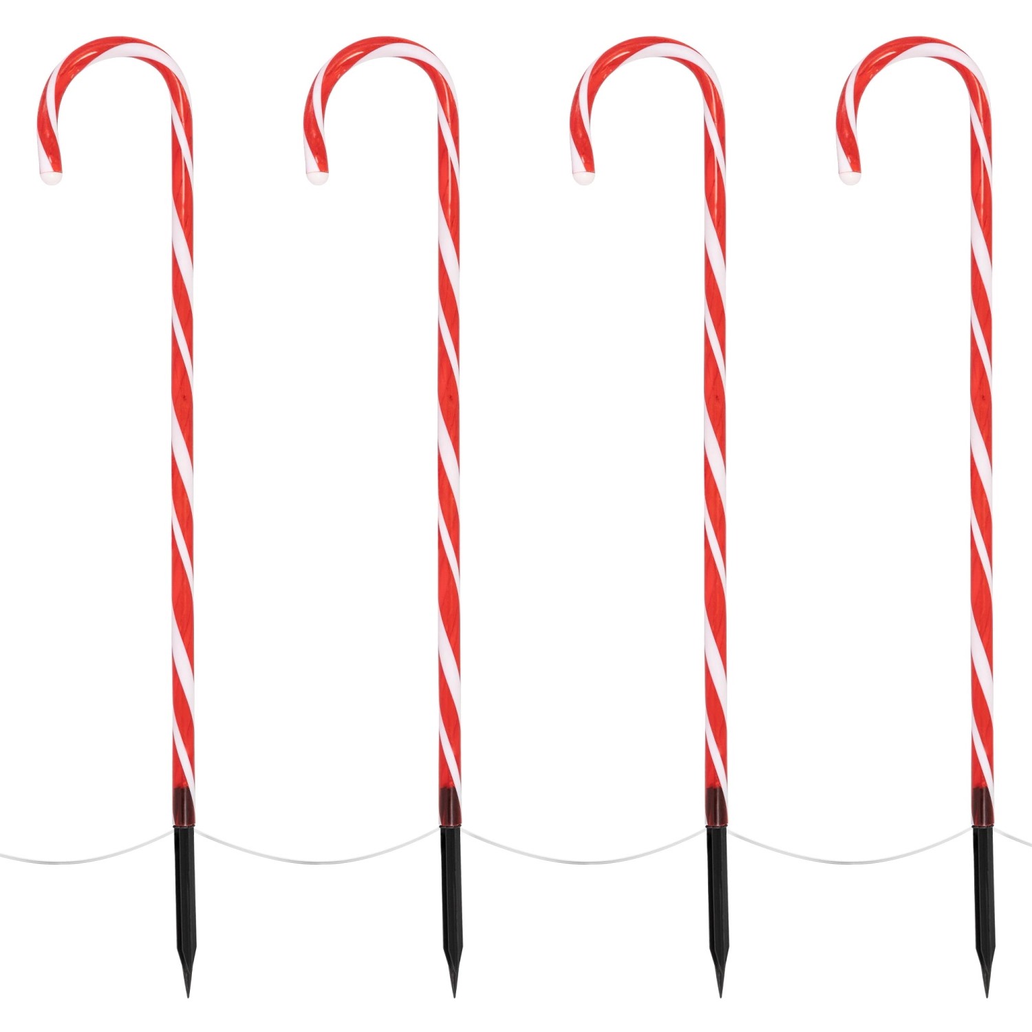ECD Germany LED Zuckerstangen 5Er Set mit 40 Warmweiß LEDs 73cm Rot Weiß günstig online kaufen