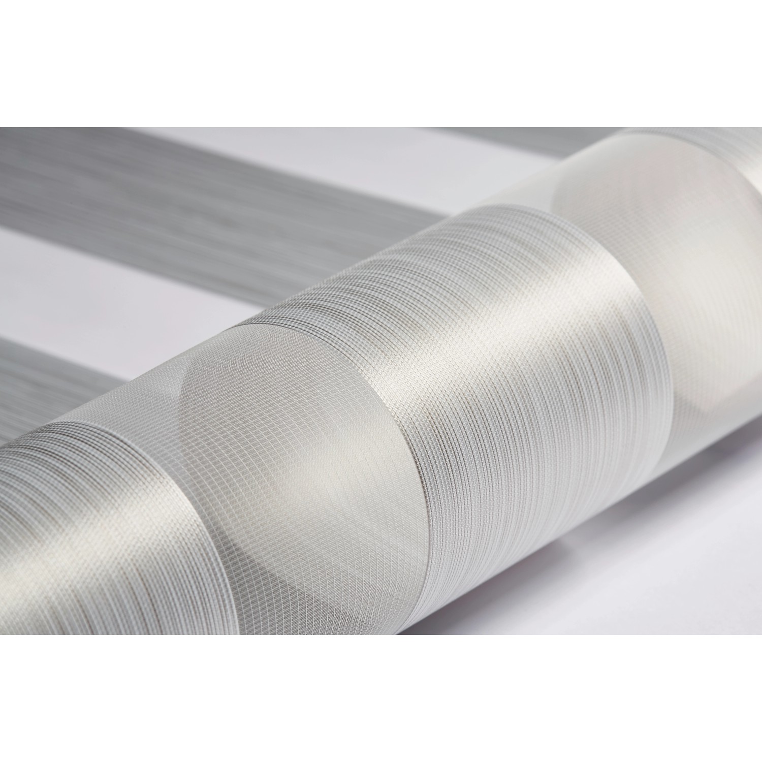 Schöner Wohnen Doppelrollo Tilda Struktur hellbeige, Detailaufnahme des Stoffes.