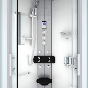 AcquaVapore Duschkabine 90x90 mit Regendusche, Handbrause, Massagedüsen und Sitz.