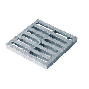 Quadratischer Marley Einlauf-Rost 200x200 mm aus PVC für Abstellflächen.