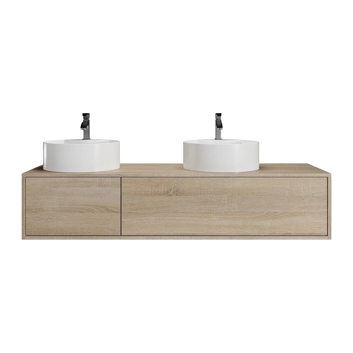 Vente-unique Doppelwaschtisch Isaure Naturfarben Hell 150 cm