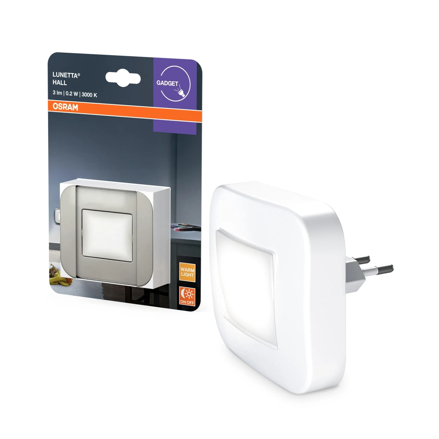 Osram LED-Nachtlicht Lunetta Hall 0,2 W 3.000 K 6,5 cm x 8,4 cm x 7,3 cm